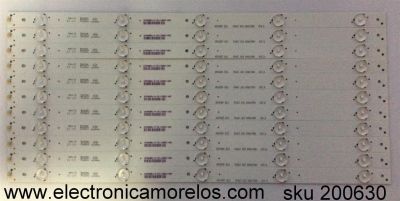 KIT DE LED´S PARA TV (11 PIEZAS) / SHARP HD500DF-B53 / RSAG7.820.6660/ROH VER:B / CQC13134095636 / E166702 / PANEL HD500DF-B54(020) / HD500DF-B54(020)\T1\S28\GM\ROH / MODELO LC-50N4000U